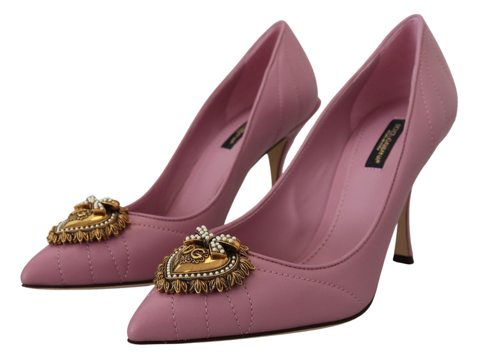 Tacones de cuero de devoción en rosa