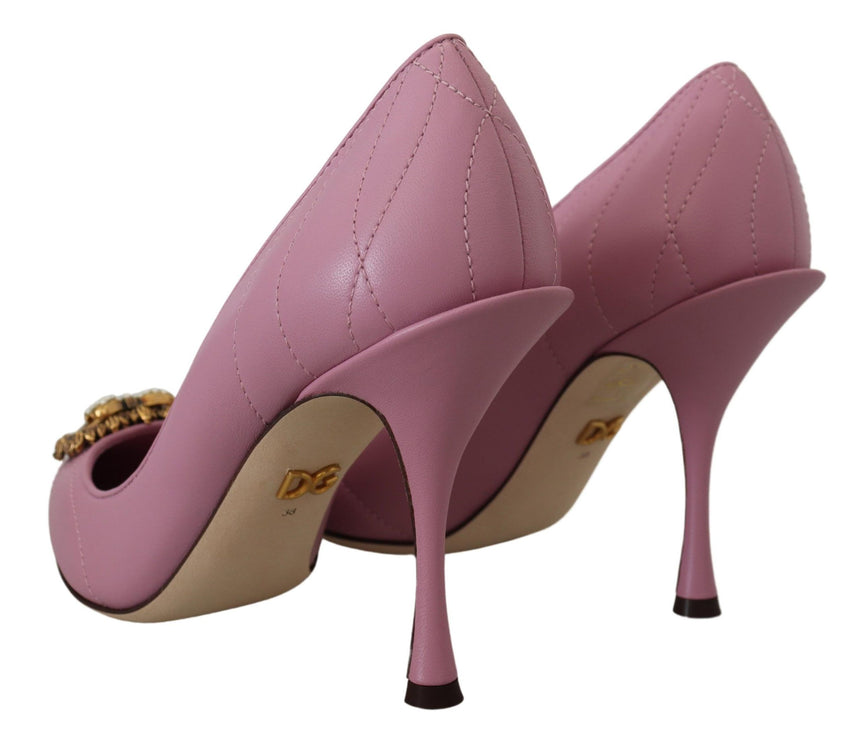 Tacones de cuero de devoción en rosa