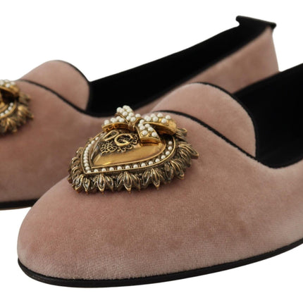 Elegante roze fluwelen toewijding loafers