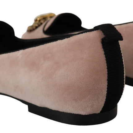 Elegante roze fluwelen toewijding loafers