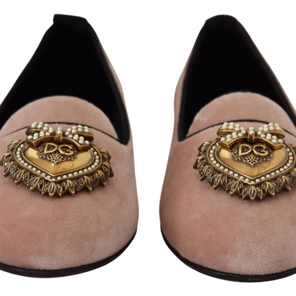 Elegante roze fluwelen toewijding loafers