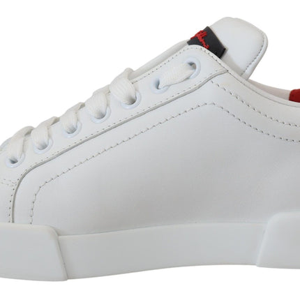 Eleganti sneaker in pelle portofino bianca