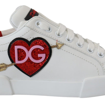 Eleganti sneaker in pelle portofino bianca