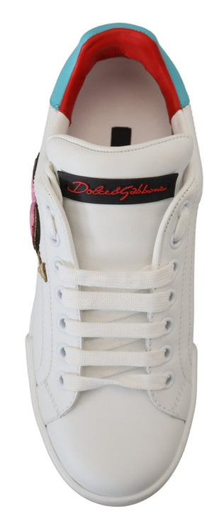 Eleganti sneaker in pelle portofino bianca