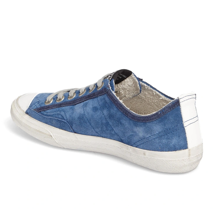 Chic Blue Suede Low-Top Sneakers