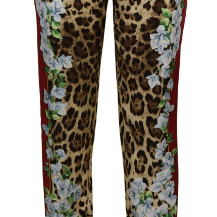 Pantalon de soie taille haute taille multicolore