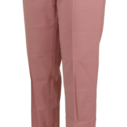 Pantalon rose en laine vierge en laine vierge chic