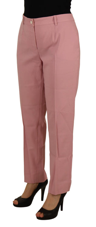 Pantalones rosa de lana virgen de Midwaist