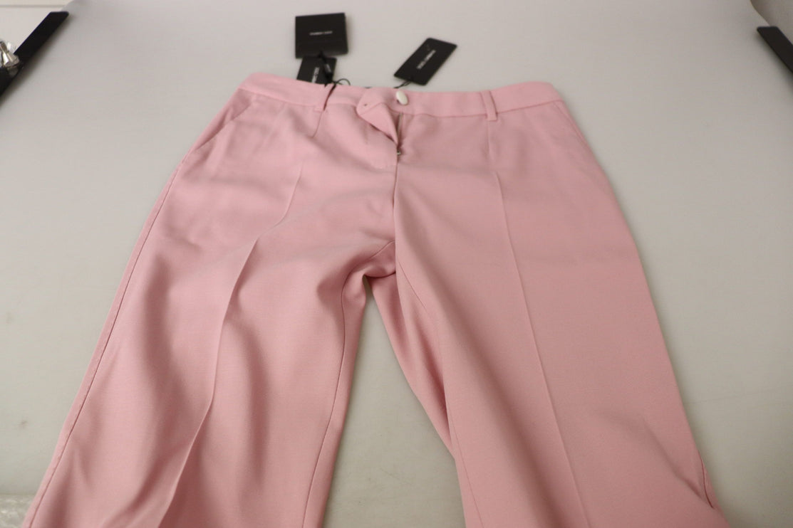 Pantalones rosa de lana virgen de Midwaist