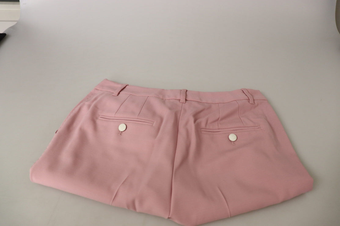 Pantalones rosa de lana virgen de Midwaist