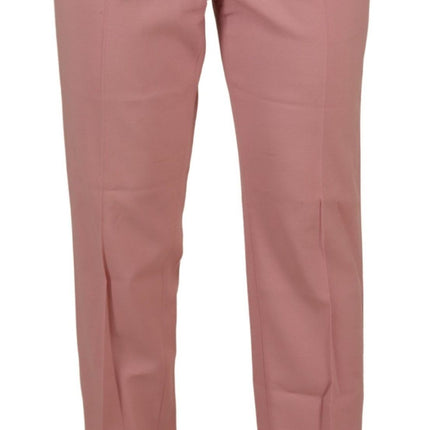 Pantalon rose en laine vierge en laine vierge chic