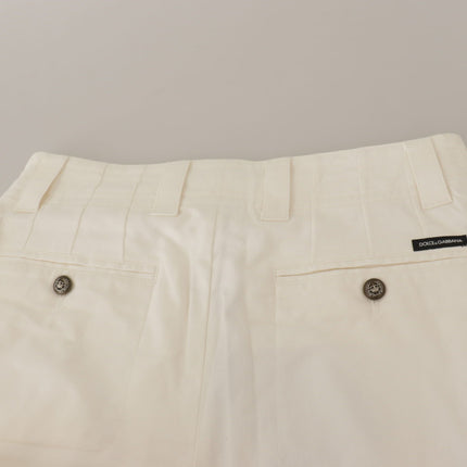 Elegantes pantalones cónicos blancos de cintura alta