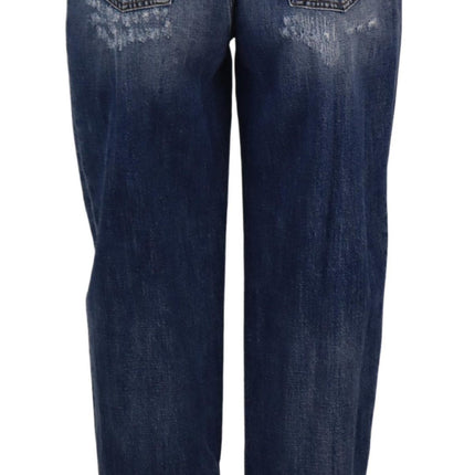 Jeans de mezclilla delgada de la cintura alta - Chic Blue Washed