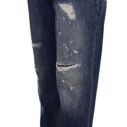 Jeans de mezclilla delgada de la cintura alta - Chic Blue Washed