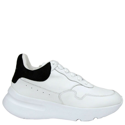 Alexander McQueen Women Sneaker de ante de cuero blanco