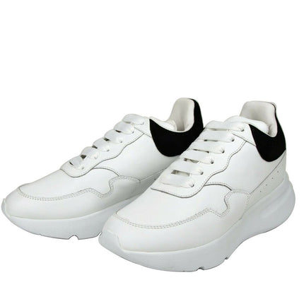 Alexander McQueen Women Sneaker de ante de cuero blanco