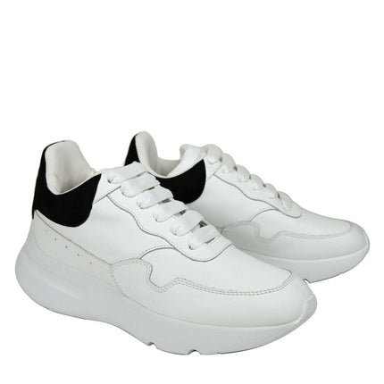 Alexander McQueen Women Sneaker de ante de cuero blanco