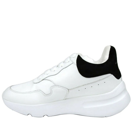 Alexander McQueen Women Sneaker de ante de cuero blanco