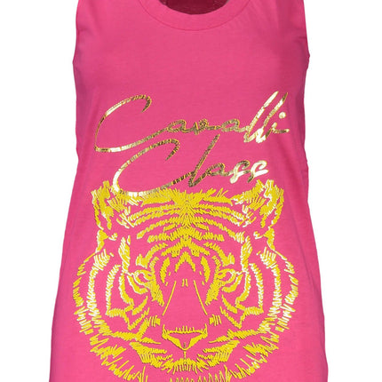 Elegante roze katoenen tank met logo -print