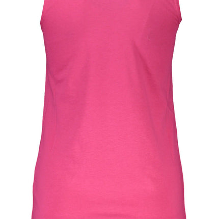 Elegante roze katoenen tank met logo -print