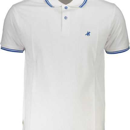 Blue Cotton Men Polo Shirt