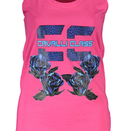 Chique roze bedrukte tanktop met logo