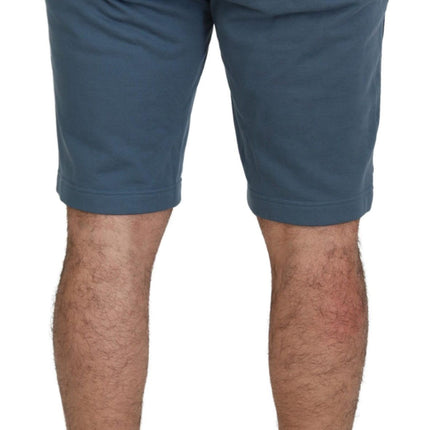 Elegante blauwe Bermuda -shorts - Regelmatige pasvorm