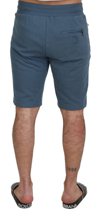 Elegante blauwe Bermuda -shorts - Regelmatige pasvorm