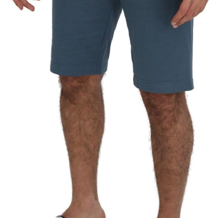 Elegante blauwe Bermuda -shorts - Regelmatige pasvorm