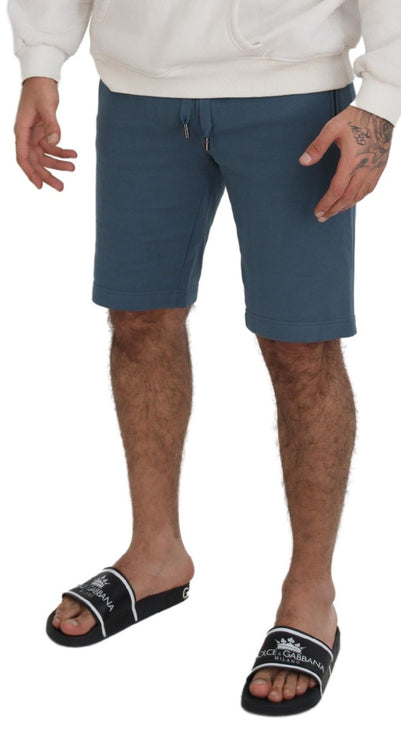 Elegante blauwe Bermuda -shorts - Regelmatige pasvorm