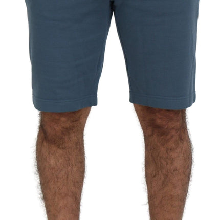 Elegante blauwe Bermuda -shorts - Regelmatige pasvorm