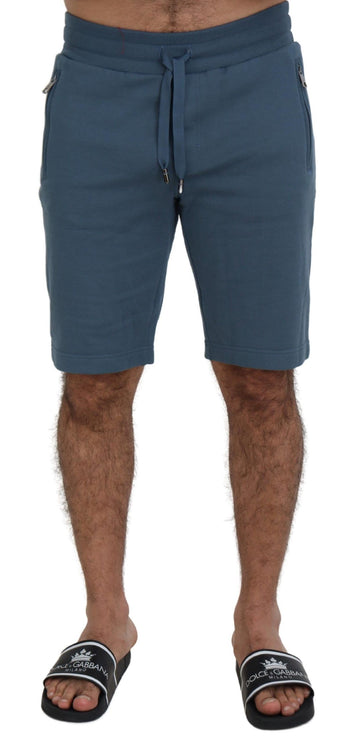 Elegante blauwe Bermuda -shorts - Regelmatige pasvorm