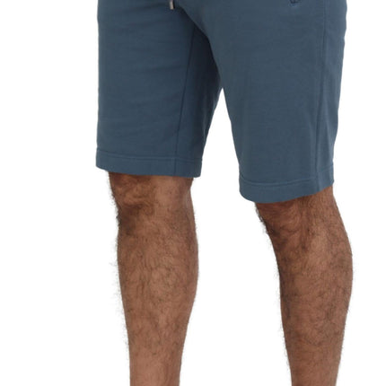 Elegante blauwe Bermuda -shorts - Regelmatige pasvorm