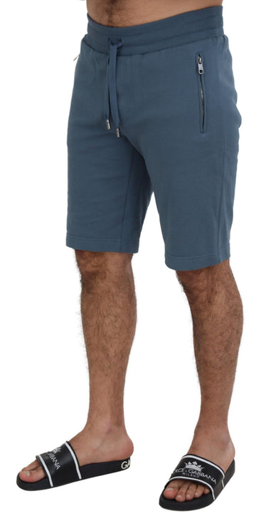 Elegante blauwe Bermuda -shorts - Regelmatige pasvorm