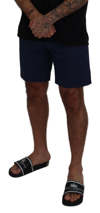 Elegante blauwe chino shorts - Regelmatig fit