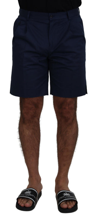 Elegante blauwe chino shorts - Regelmatig fit