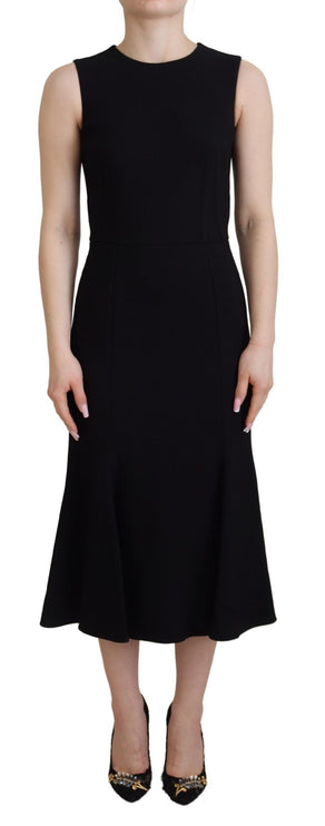 Elegant Fit and Flare Black Sheath Dress