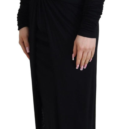 Elegant Sheath Wrap Dress with Long Sleeves