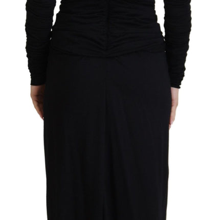 Elegant Sheath Wrap Dress with Long Sleeves