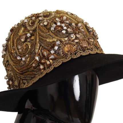 Elegante zwart-gouden Fedora met studs