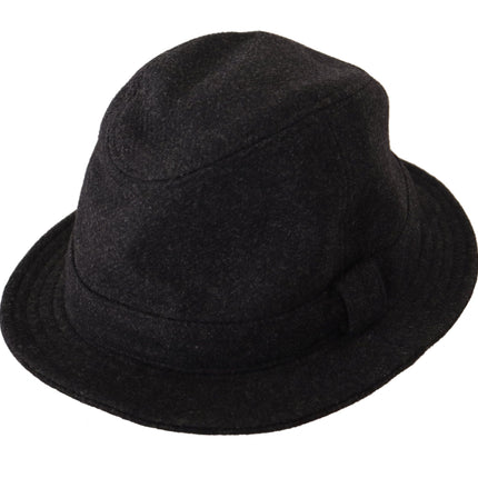 Elegante grijze trilby hoed van wol en kasjmier