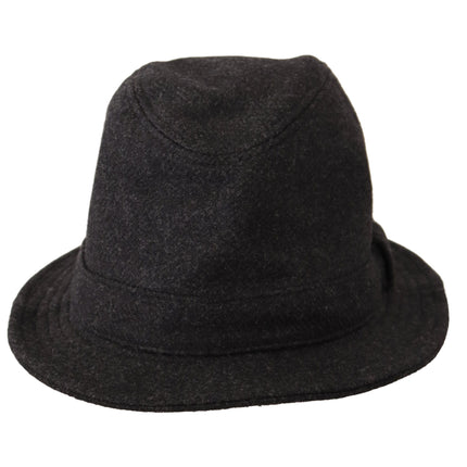 Elegante grijze trilby hoed van wol en kasjmier