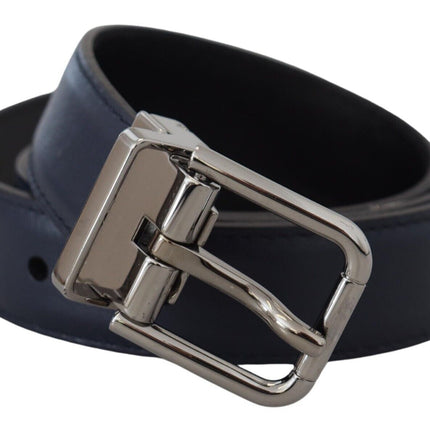 Elegant Blue Calf Leather Belt