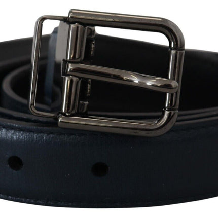 Elegant Dark Blue Leather Belt