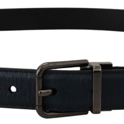 Elegant Dark Blue Leather Belt