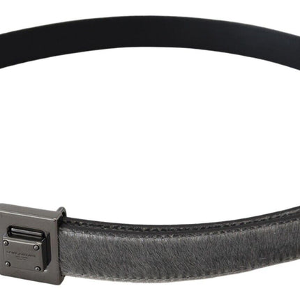 Elegant Silver Leather Designer Belt