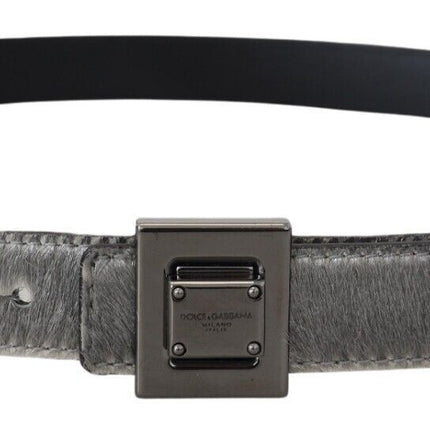 Elegant Silver Leather Designer Belt