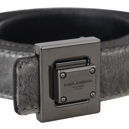 Elegant Silver Leather Designer Belt