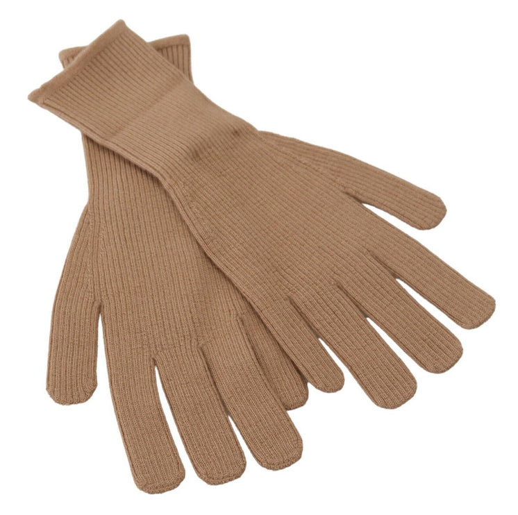 Guanti invernali eleganti in cashmere beige