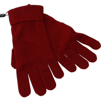 Guanti invernali eleganti in cashmere rosso